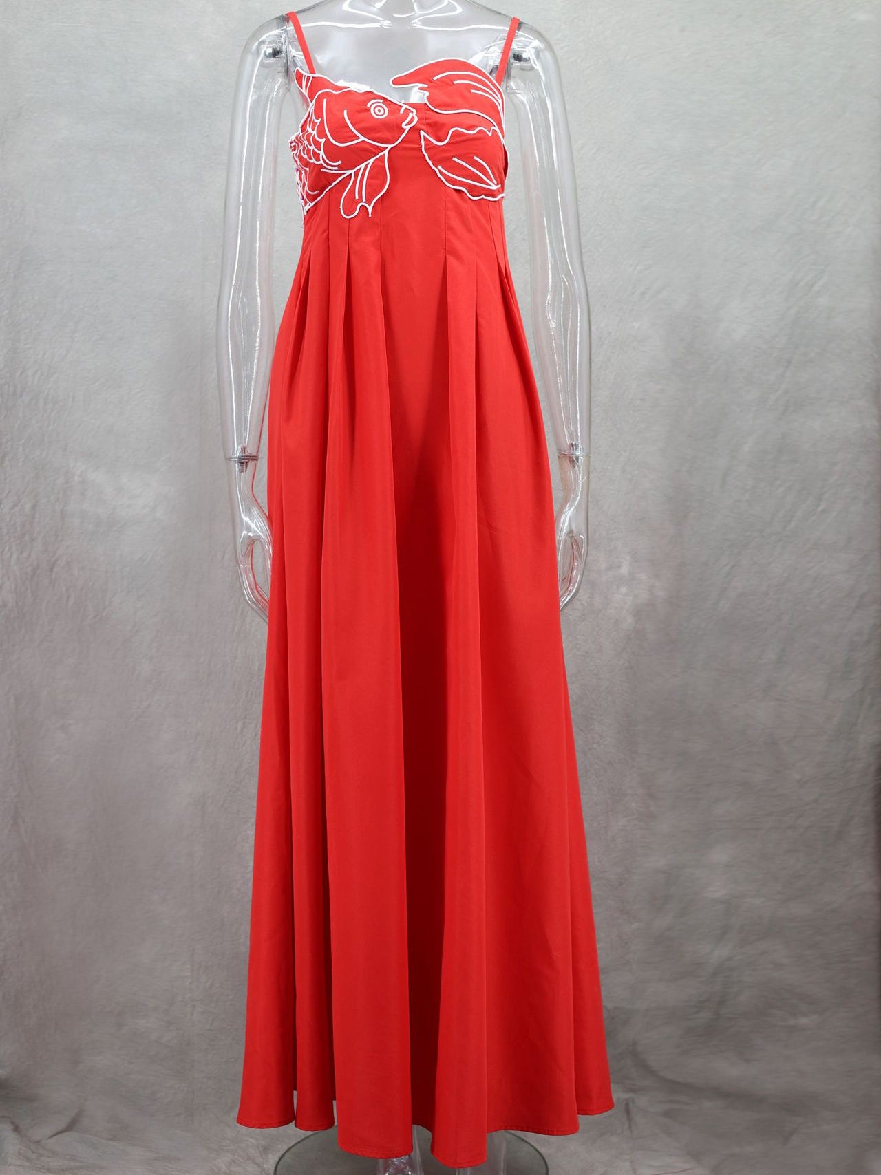 Fish-Shape Spaghetti Strap Maxi Dress