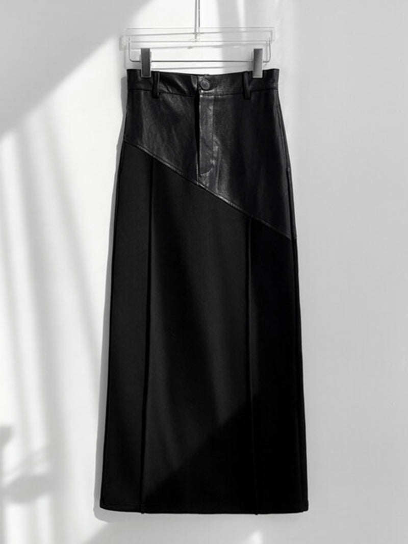 Asymmetrical Patchwork Midi Skirt