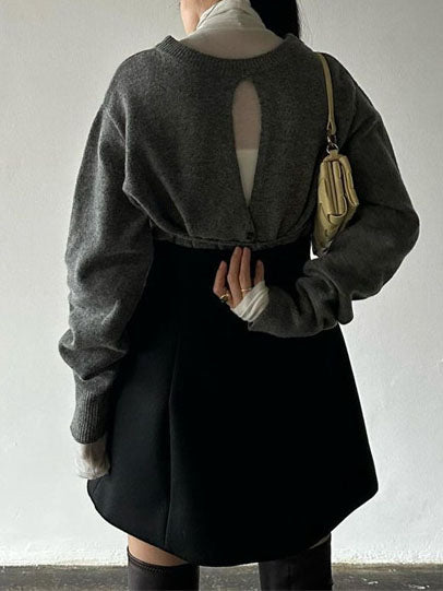 Cutout Cropped Cardigan