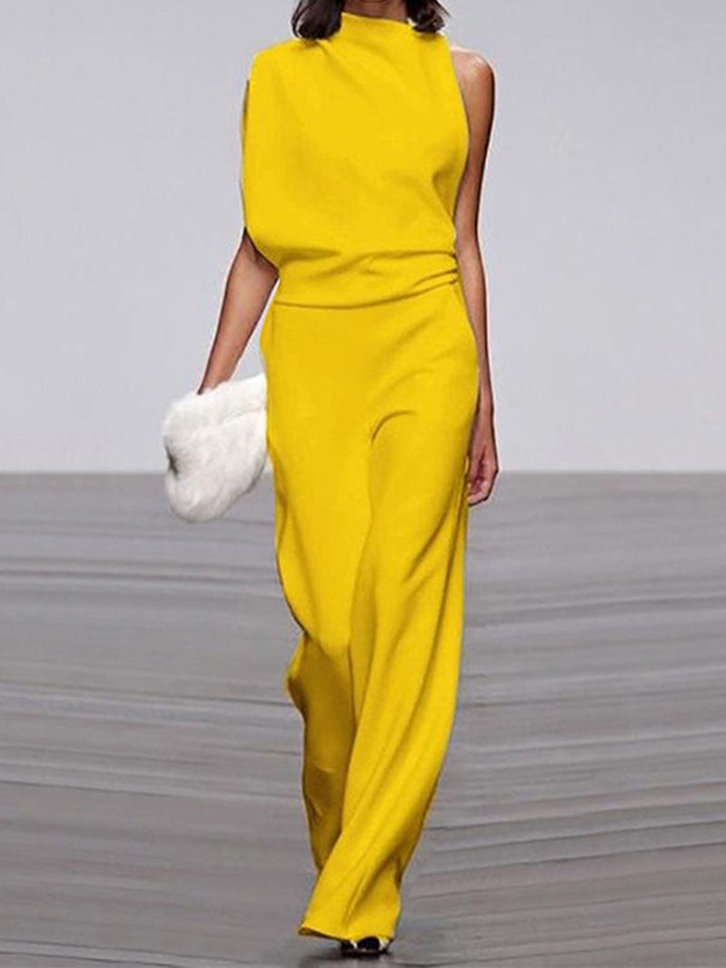 One-Shoulder Cutout Jumpsuit