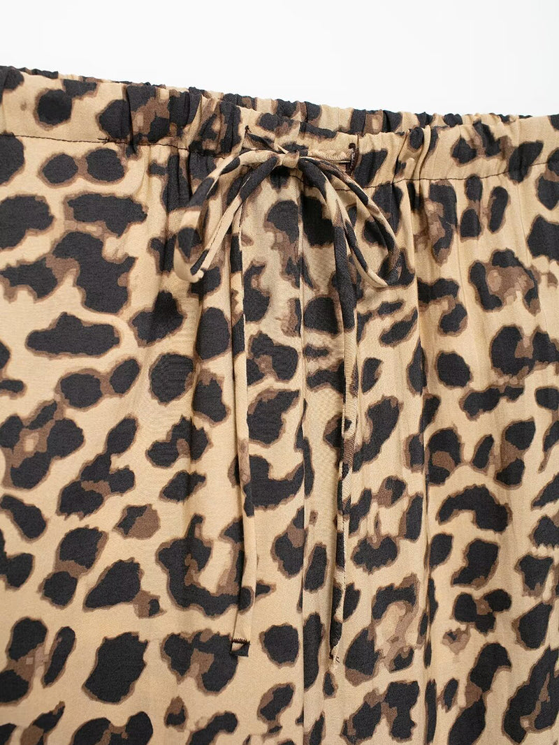 Leopard Wide-Leg Pants