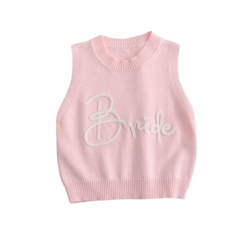 Letter Graphic Knit Vest (Kids)