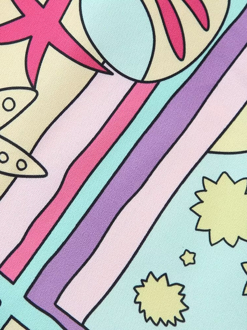 Graphic Print Slit Cami Dress