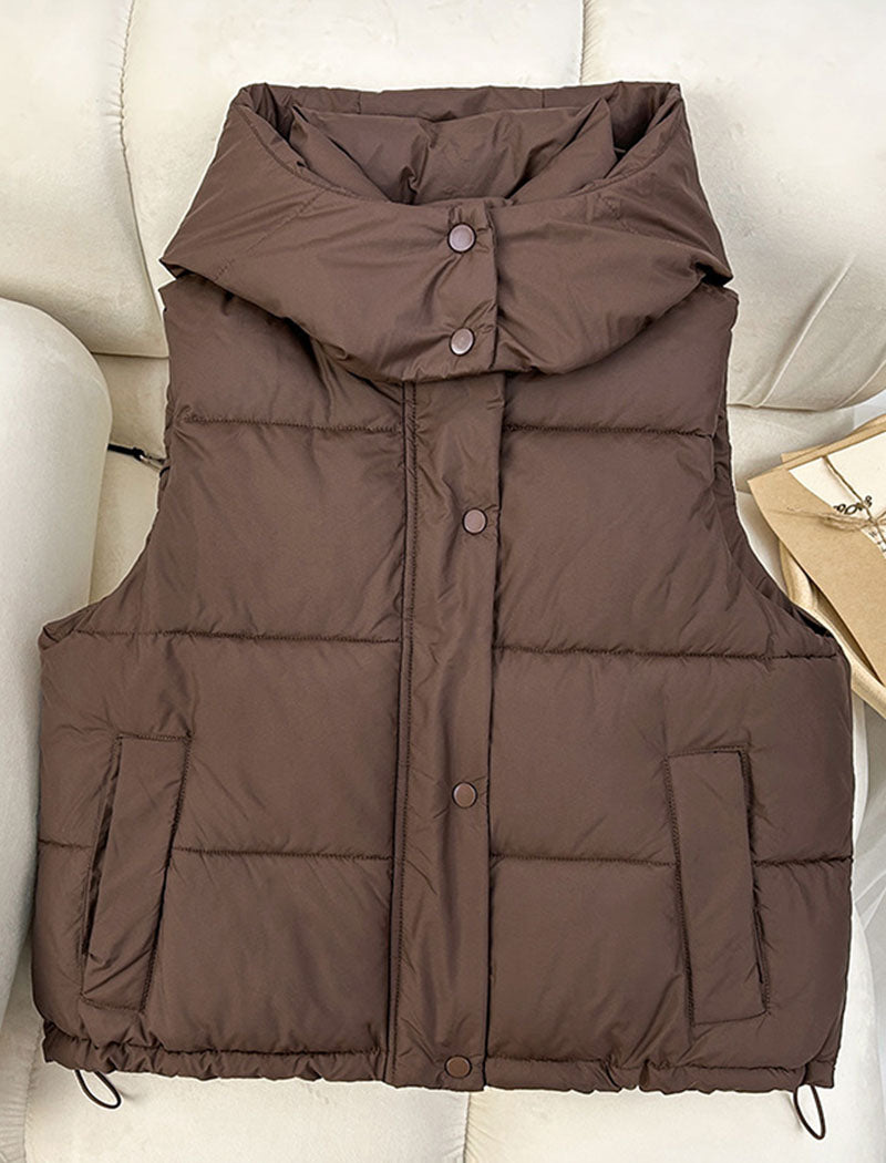Hooded Quilted Puffer Vest