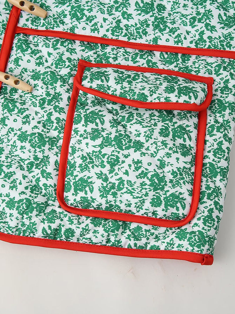 Floral Print Patchwork Coat