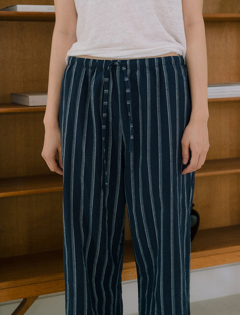 Striped Wide-Leg Lounge Pants