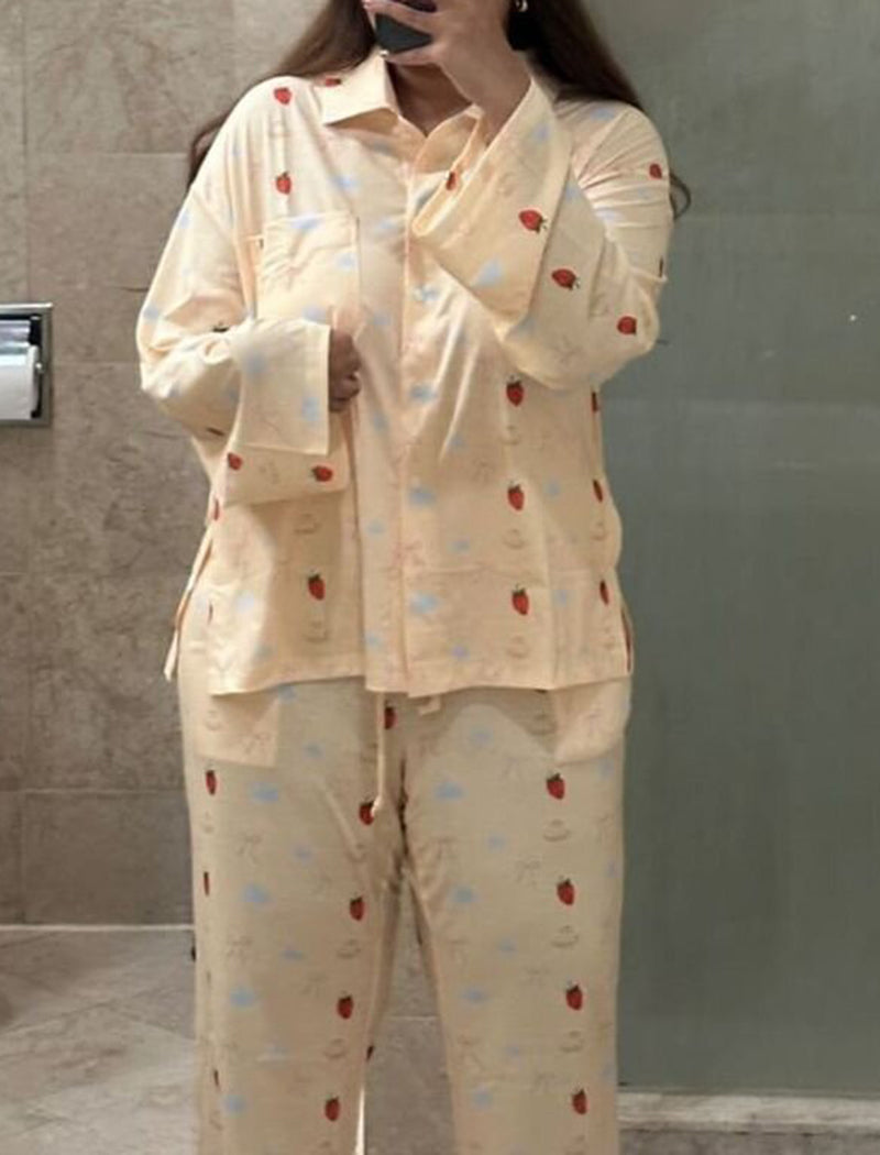 Printed Long-Sleeve Pajama Set