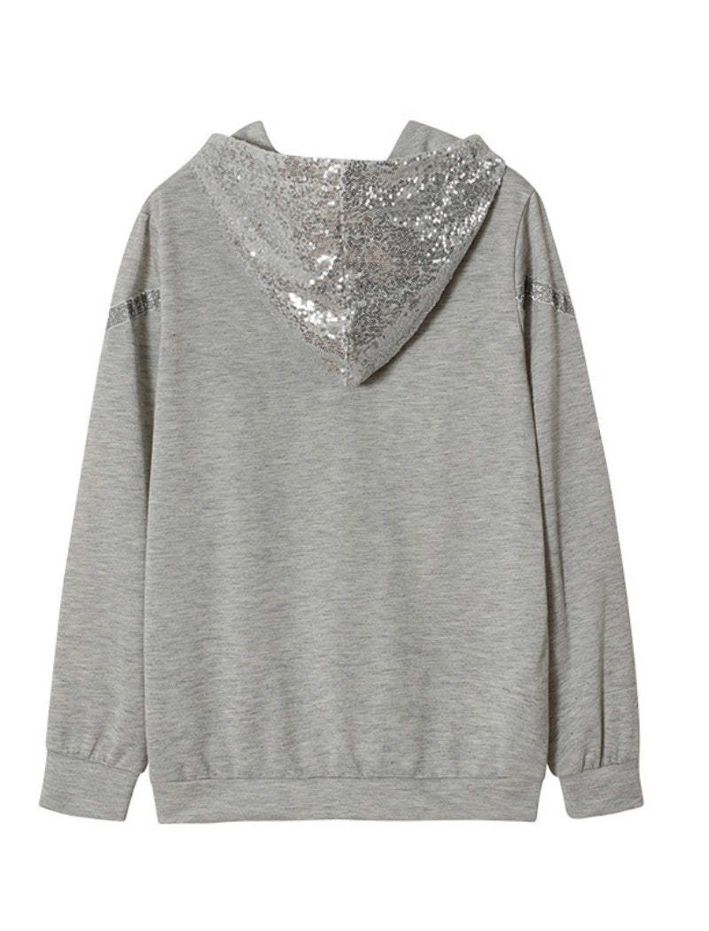 Sequin Graphic Oversized Hoodie