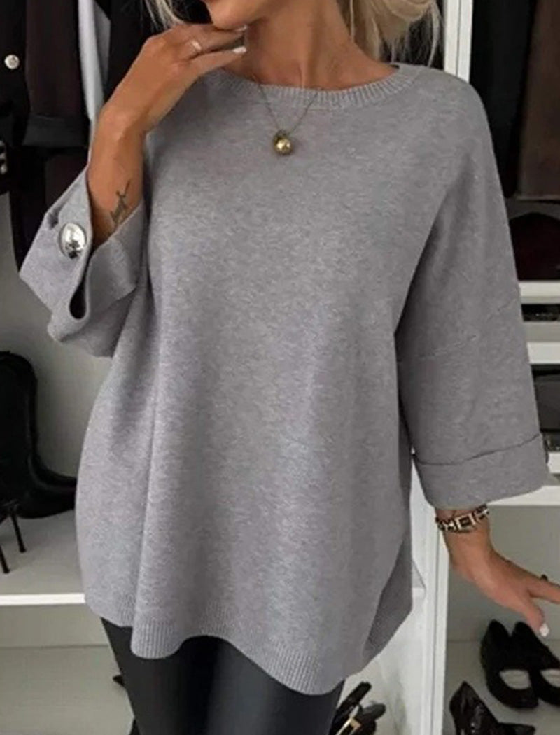 Relaxed Buttoned Knit Top