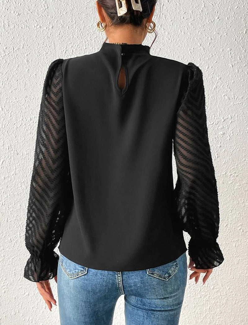 Sheer Sleeve Blouse