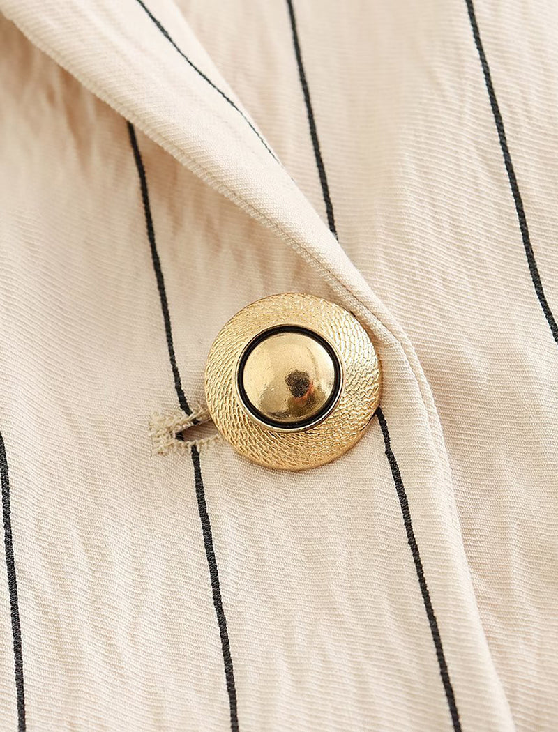 Striped Double-Breasted Blazer and Pants Set