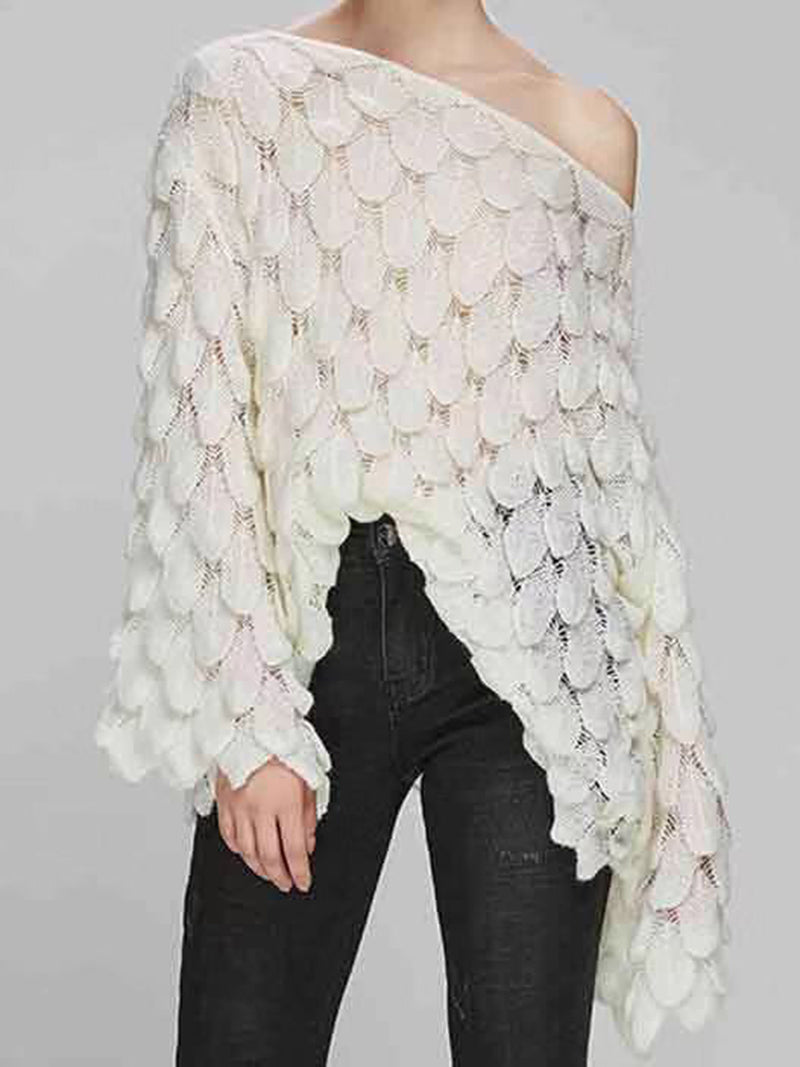 Solid One-Shoulder Sweater