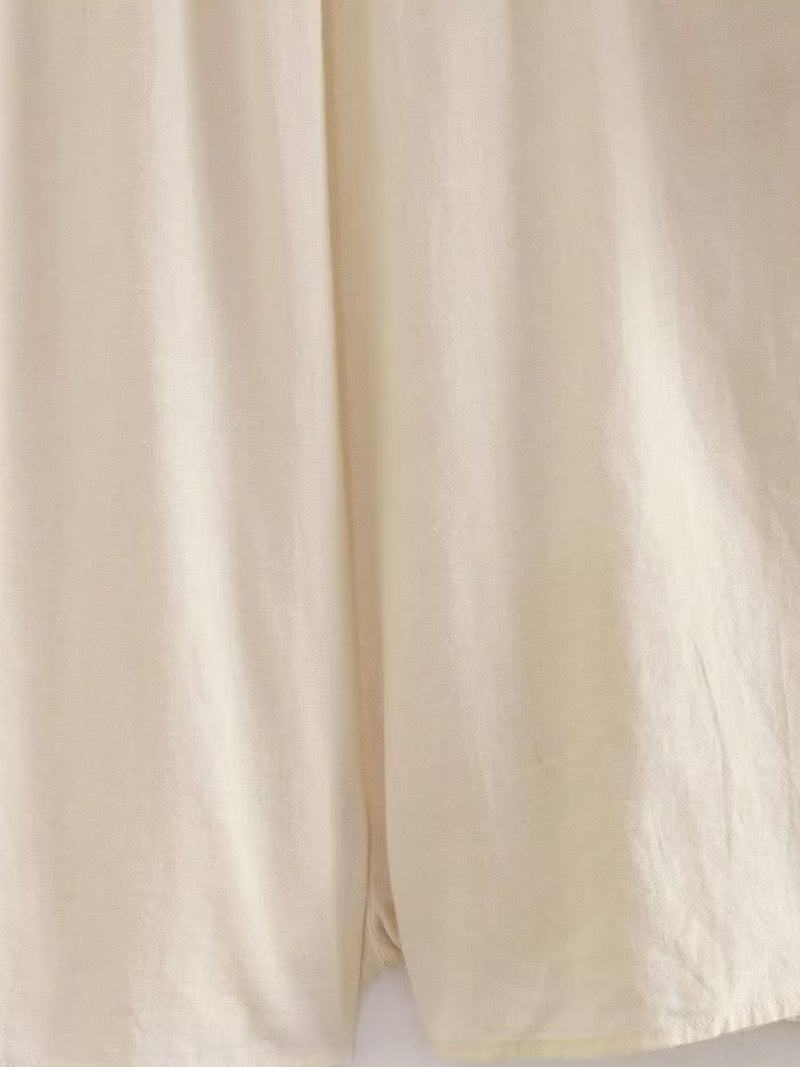 V-Neck Crochet Detail Romper