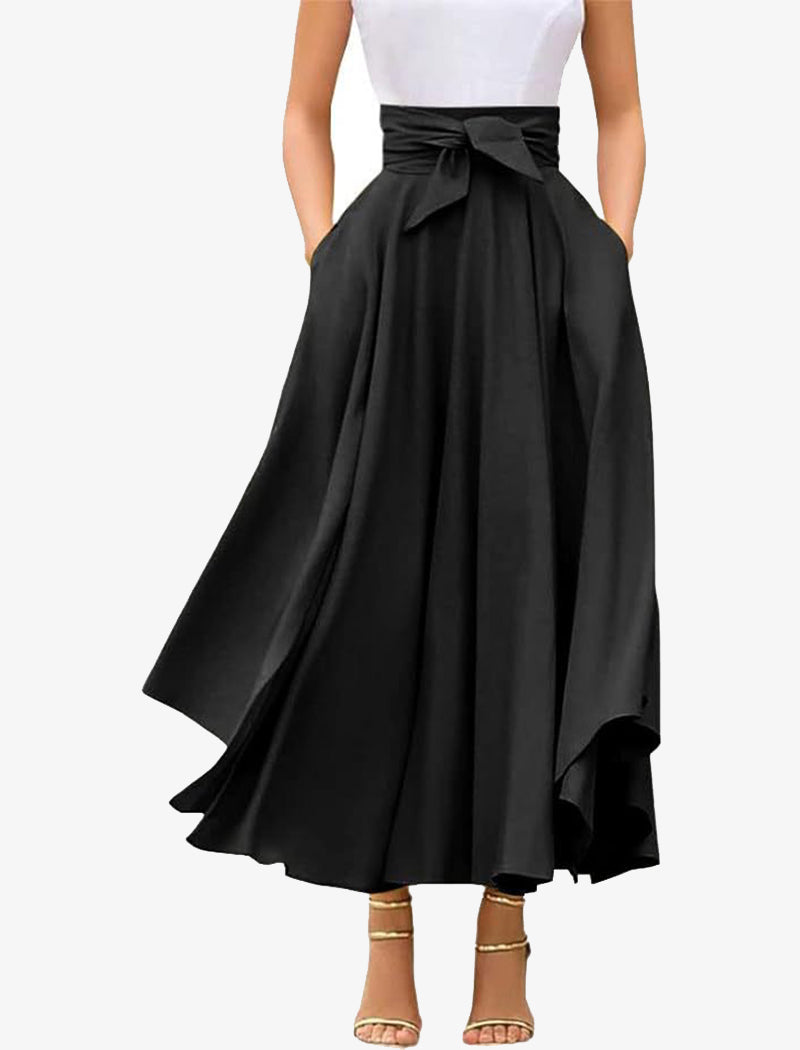 High Waist A-Line Maxi Skirt