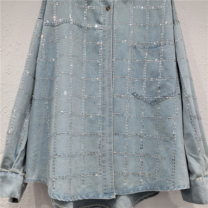Rhinestone Denim Shirt