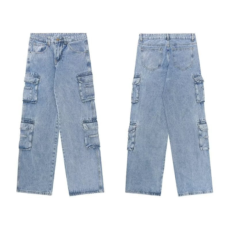 Wide-Leg Cargo Jeans