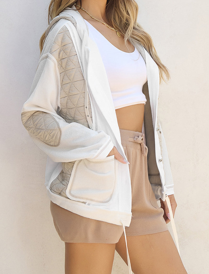 Quilted Colorblock Hooded Jacket