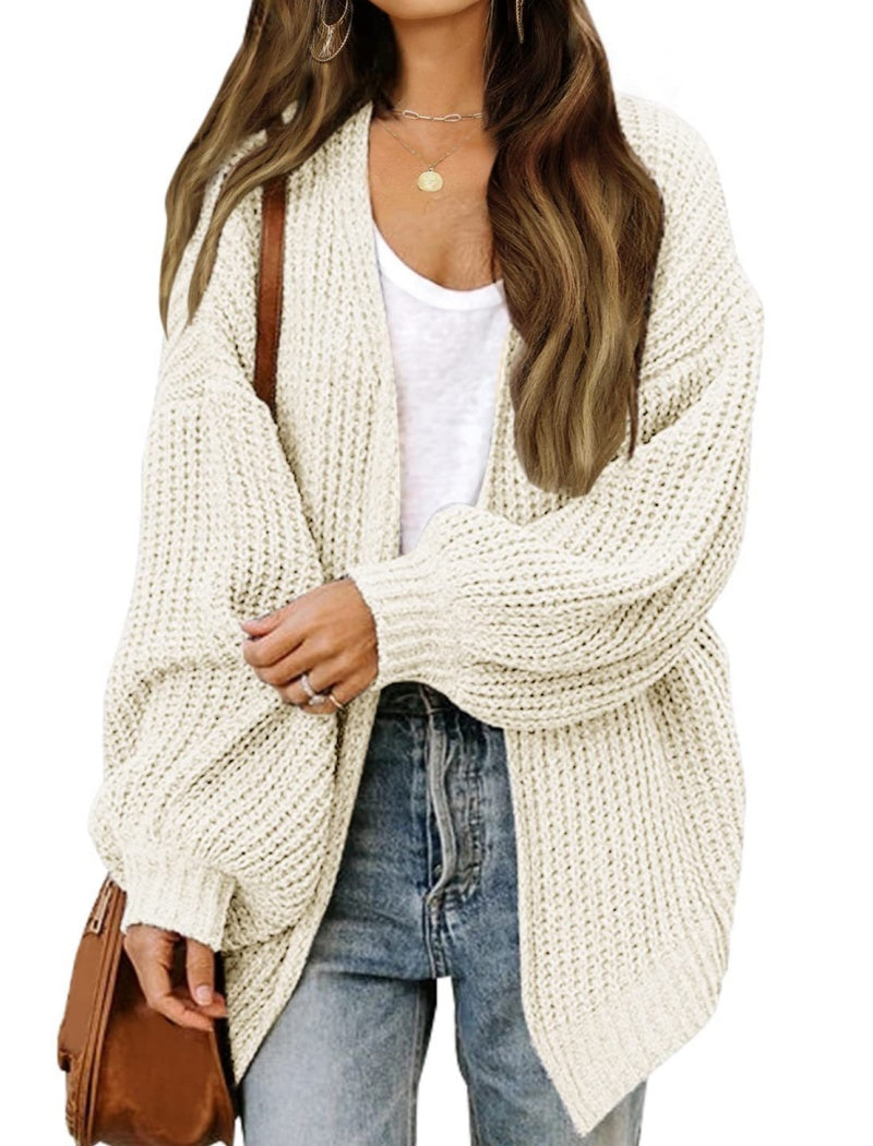 Lantern Sleeve Knit Cardigan