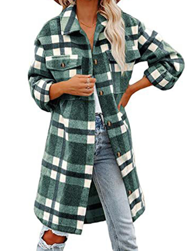 Plaid Longline Button-Up Shacket