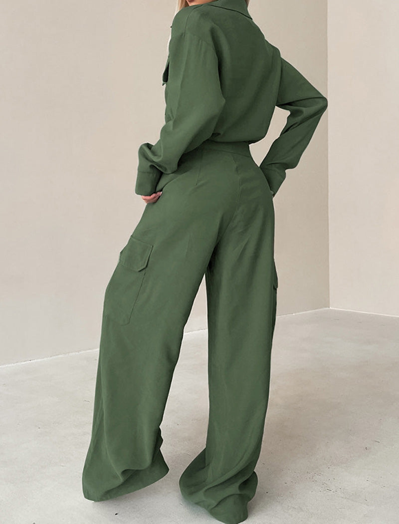 Oversized Utility Set with Wide-Leg Pants