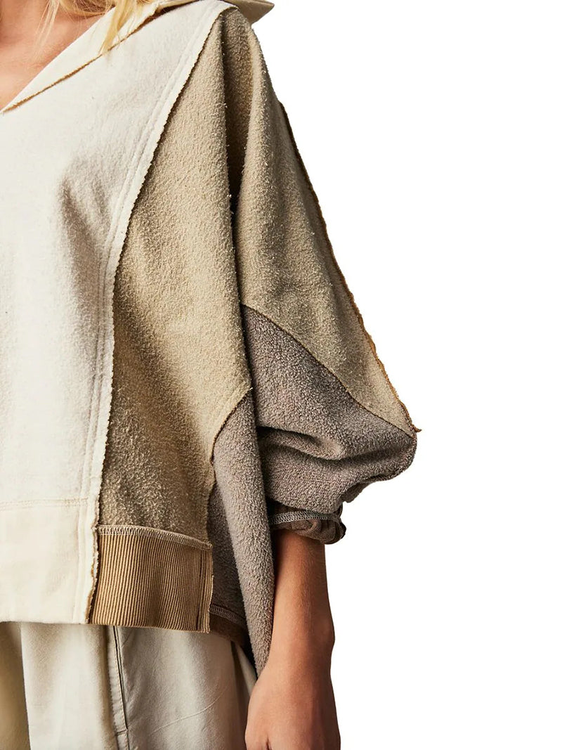 Patchwork Collar Pullover