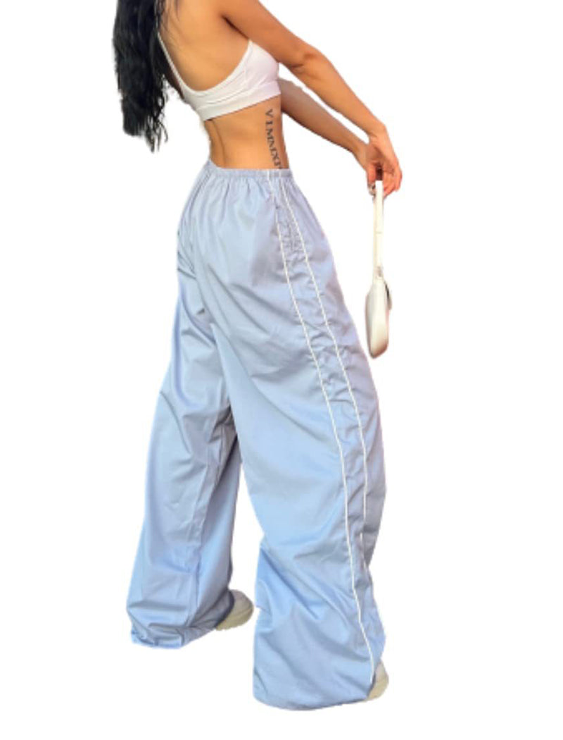 Track-Style Wide-Leg Pants