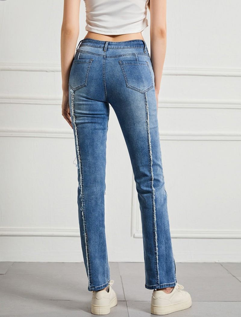 Striped Denim Pants