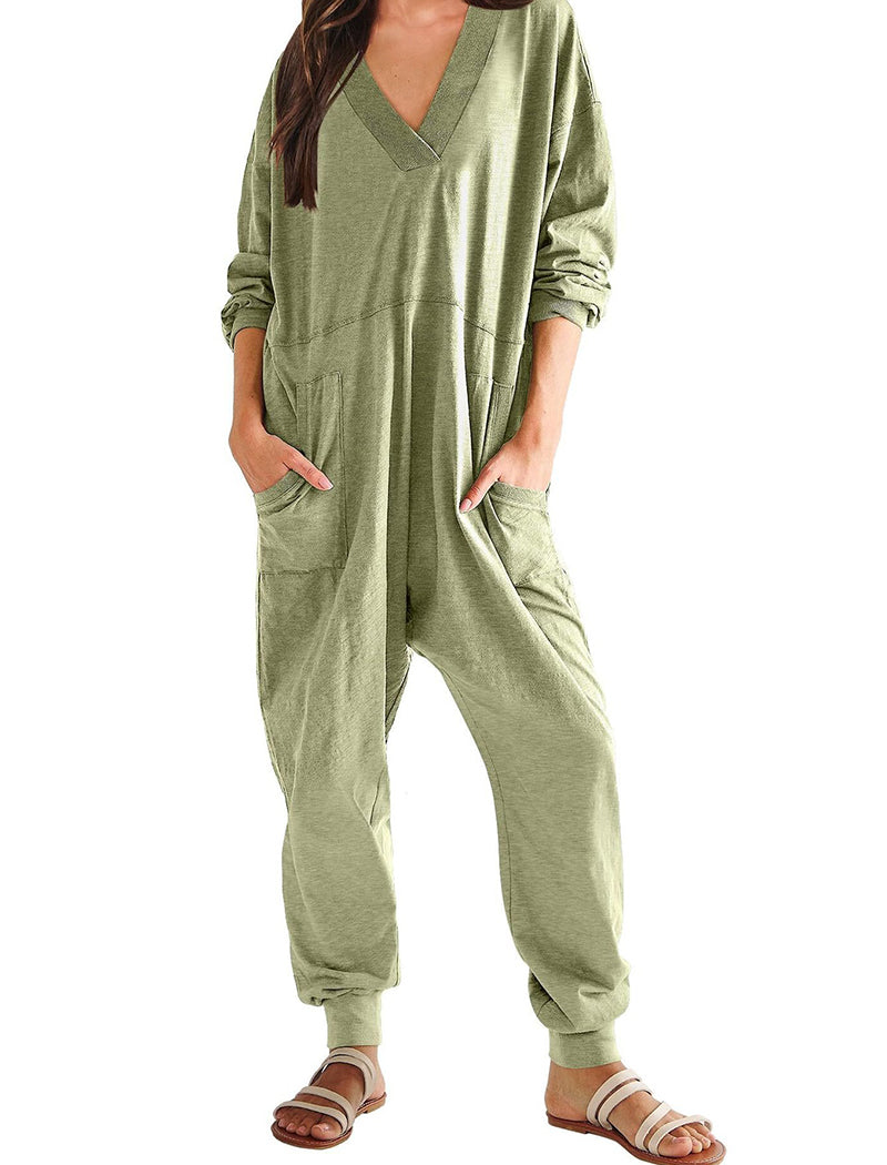Relaxed Fit V-Neck Jumpsuit