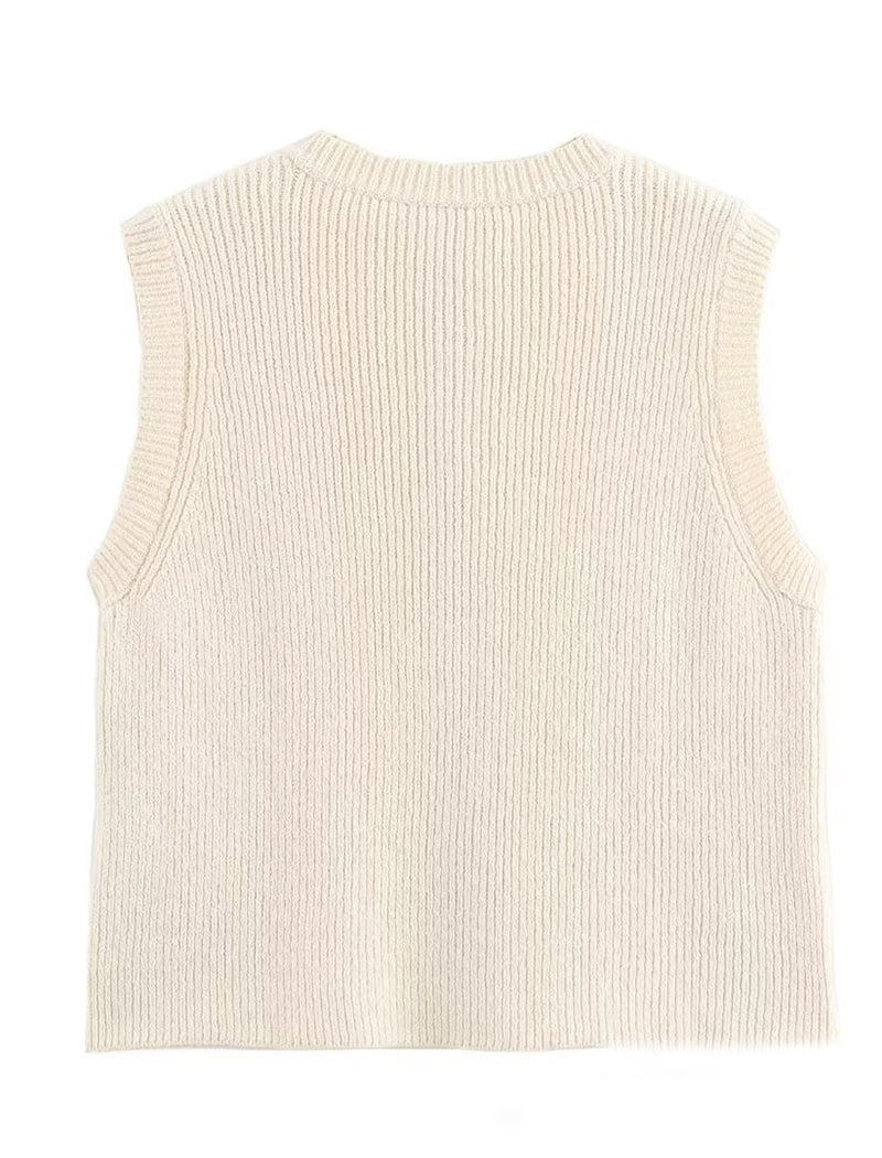 Double-Pocket Knit Vest