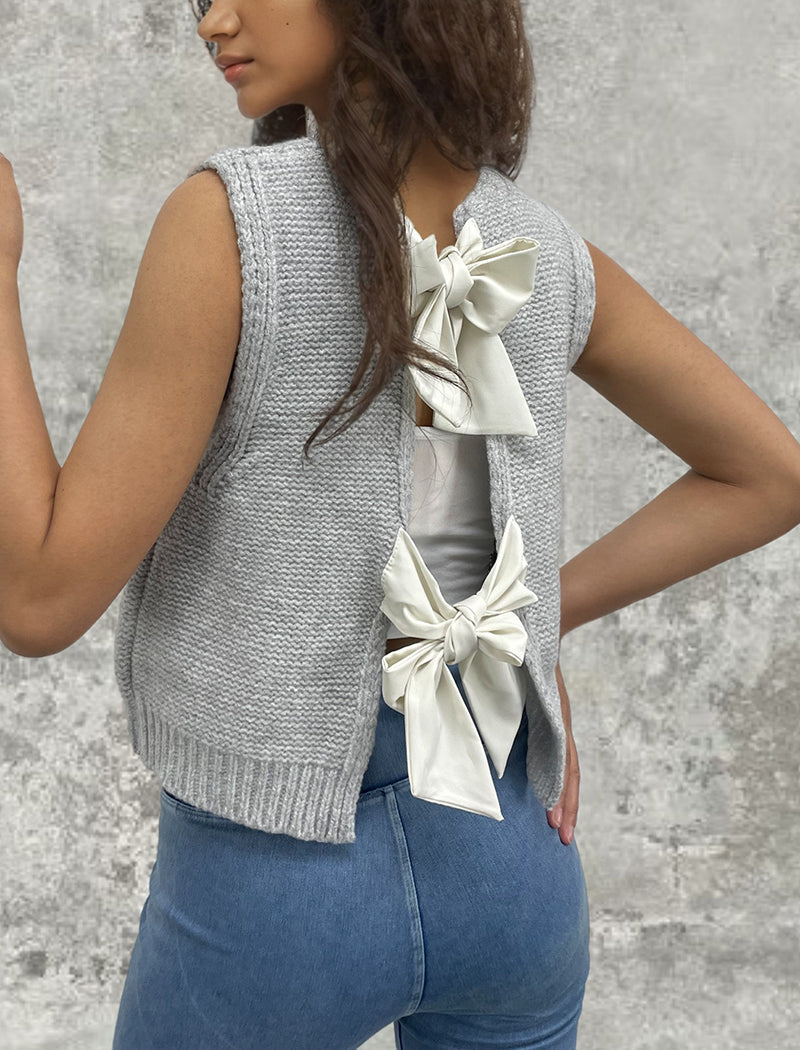 Bow-Back Knit Vest