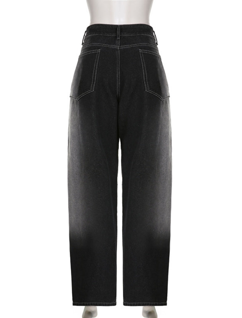 Washed Tie-Dye Wide-Leg Pants