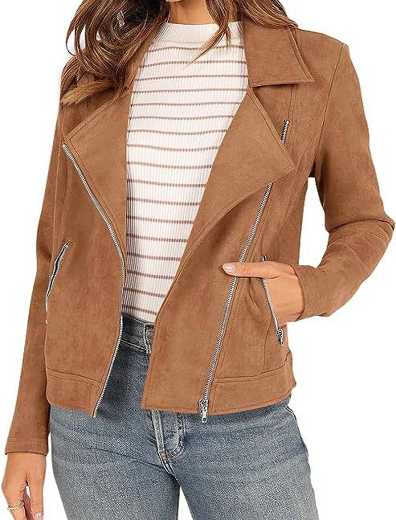 Solid Color Zip-pocket Jacket