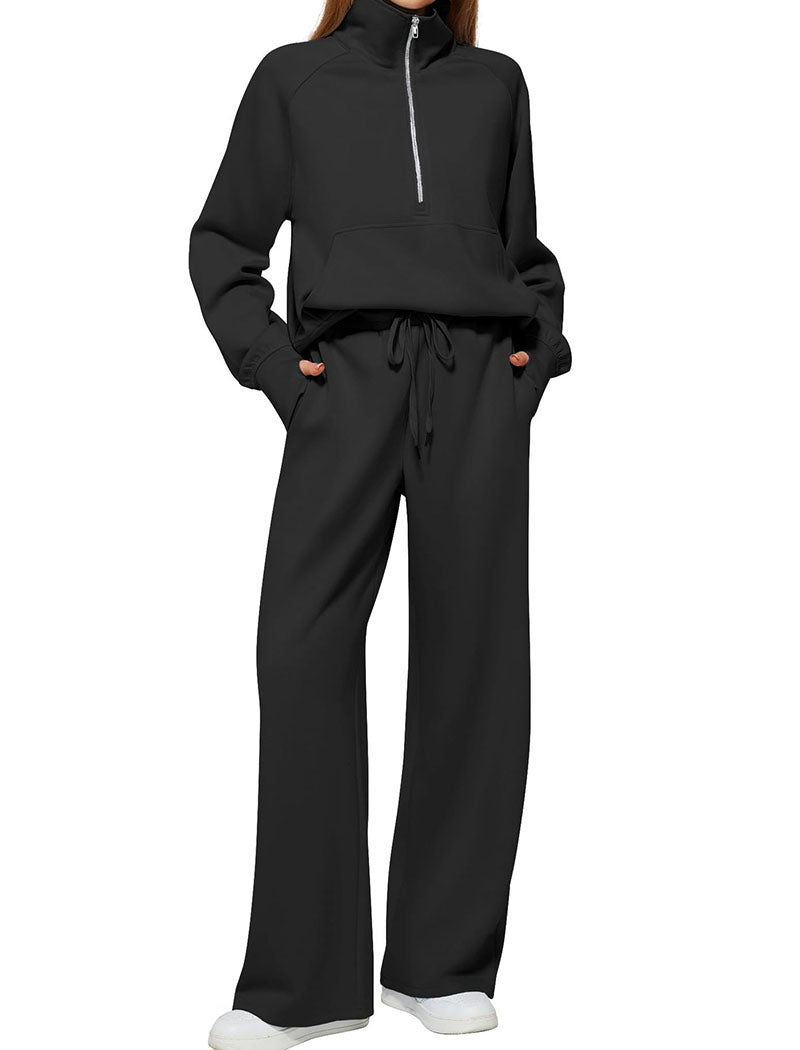 High Neck Zip-Up Lounge Set