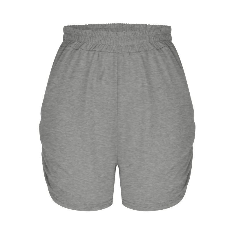 Casual High-Waisted Shorts with Side Ruching
