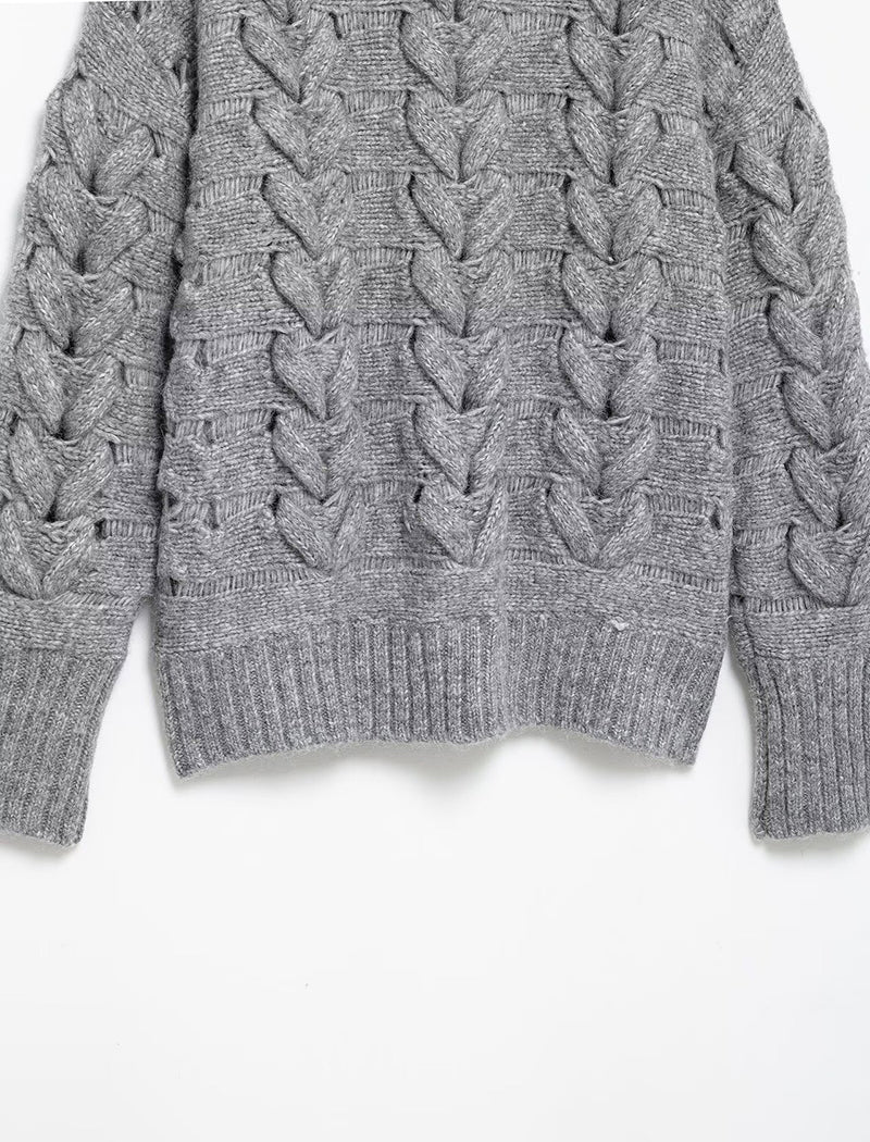Knit Crewneck Long Sleeve Sweater