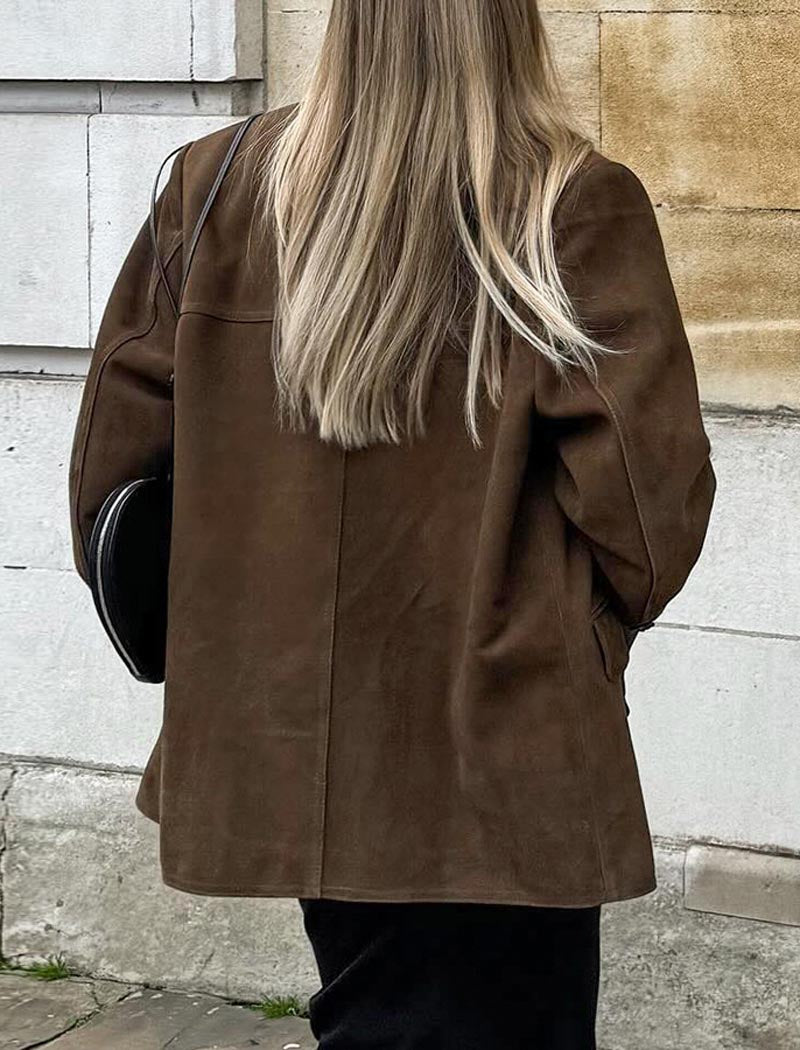 Oversized Faux Suede Blazer