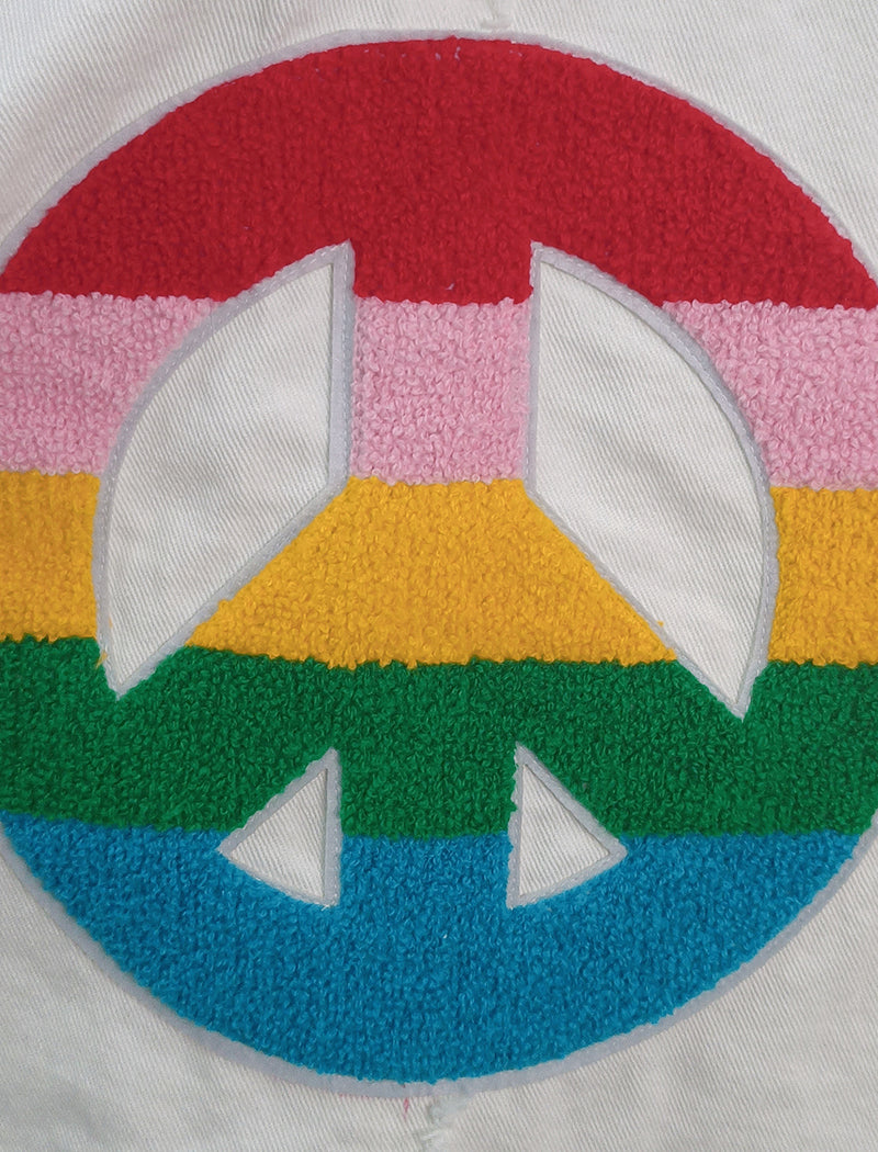 Oversized Peace Graphic Denim Jacket