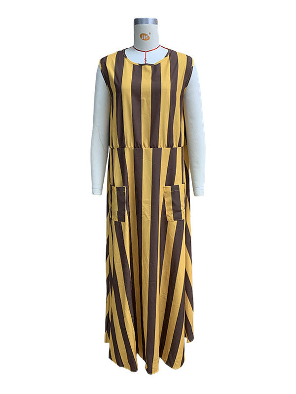 Striped Sleeveless Maxi Dress