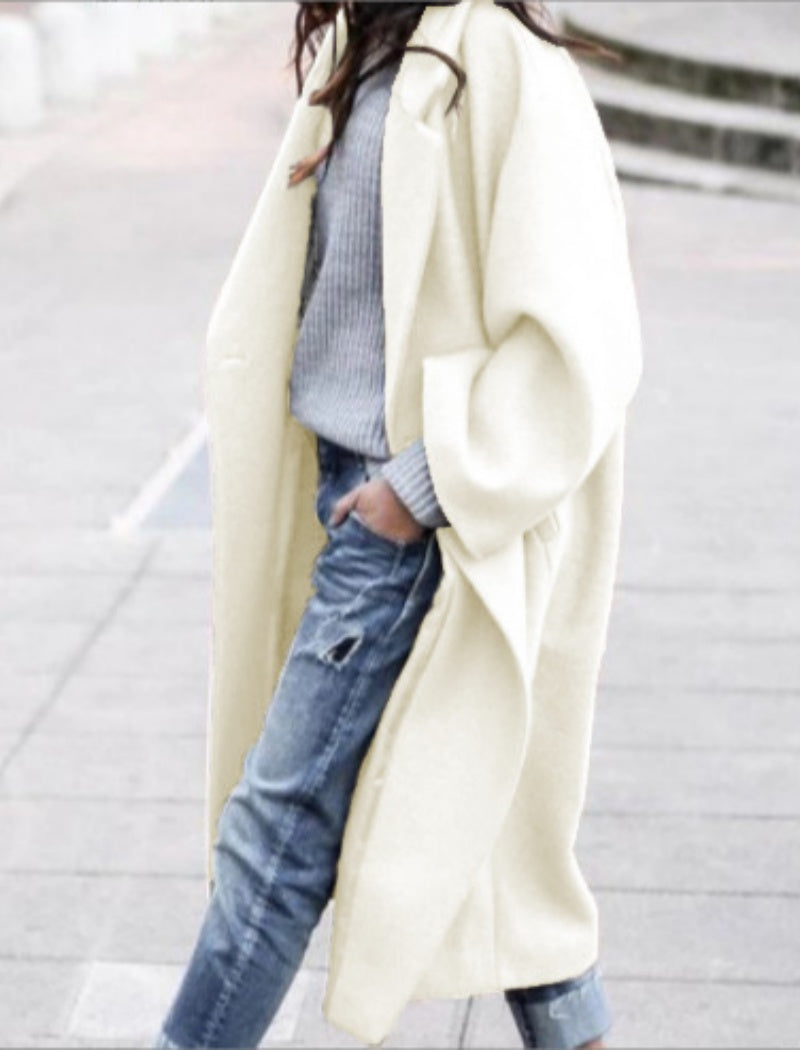 Casual Solid Coat with Loose Fit