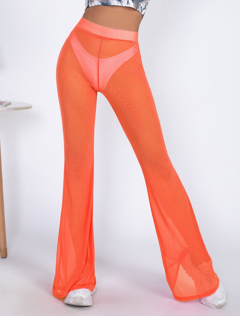 Sheer High-Waisted Mesh Pants