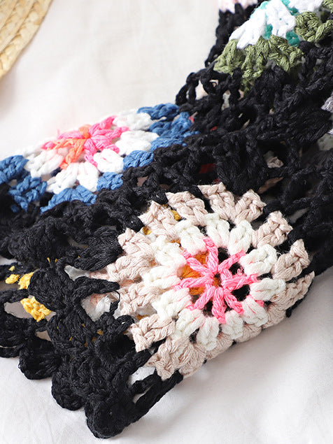 Eyelet Colorblock Cardigan