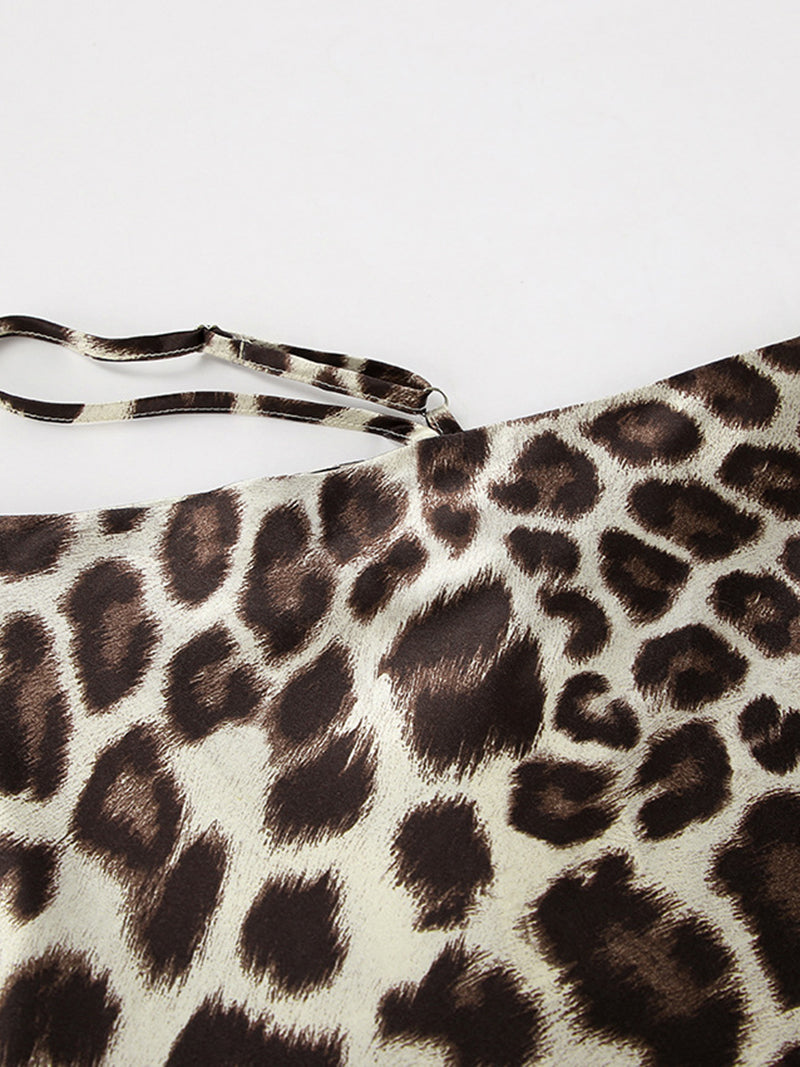 Leopard Cutout Maxi Skirt