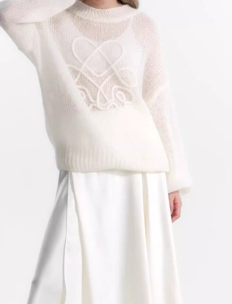 Oversized Graphic Embossed Sweater