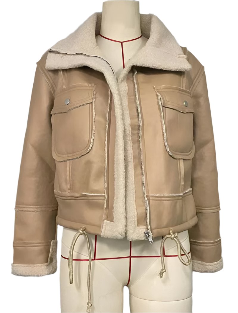 Cropped Faux Leather Jacket