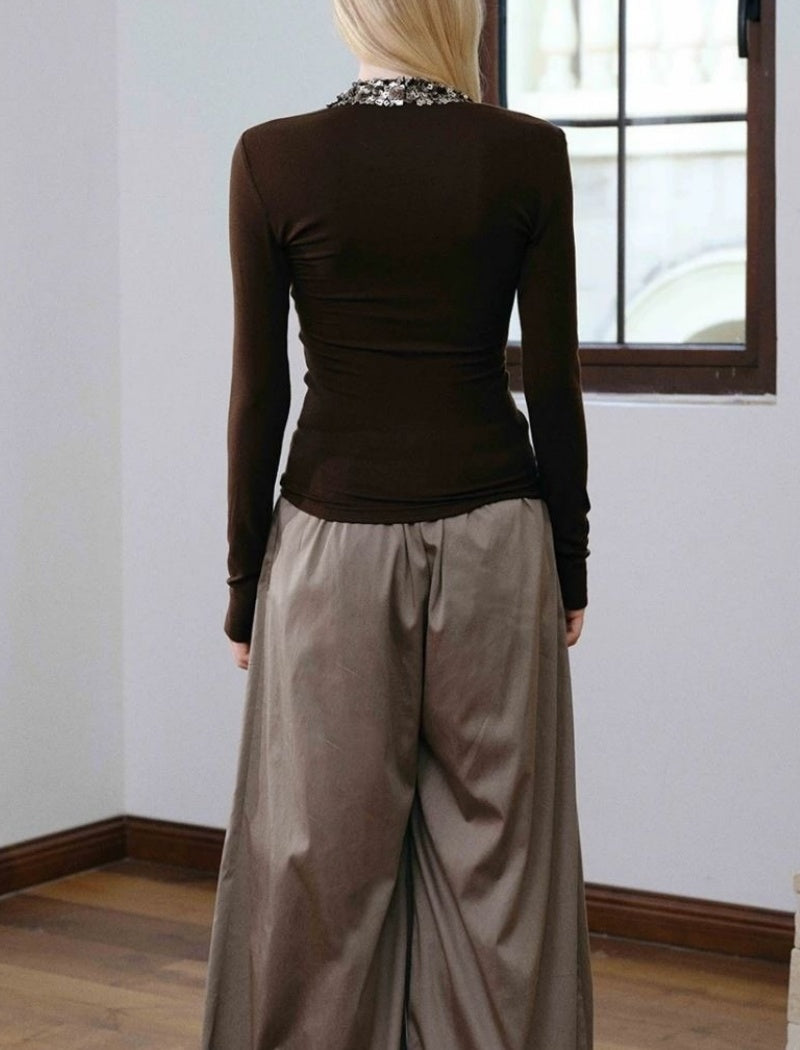 Embellished Long Sleeve Top