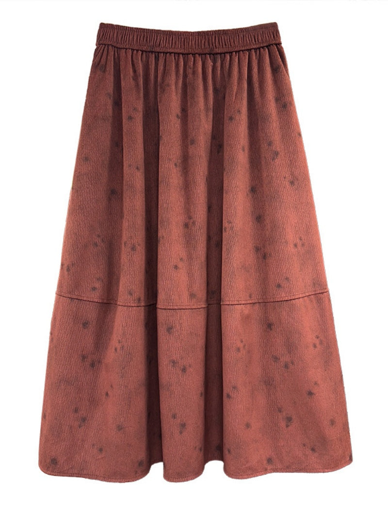 Vintage Print Midi Skirt
