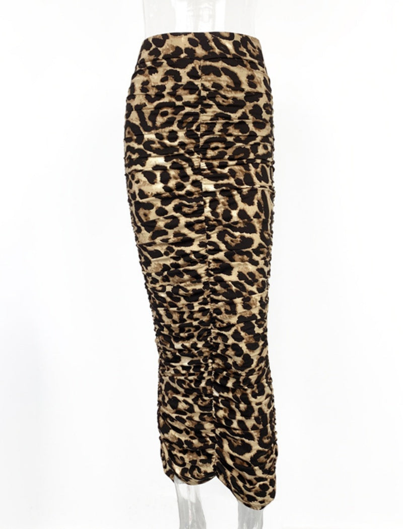 Leopard Print Midi Skirt