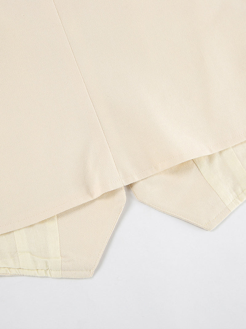 Buttoned Vest and Wide-Leg Shorts Set