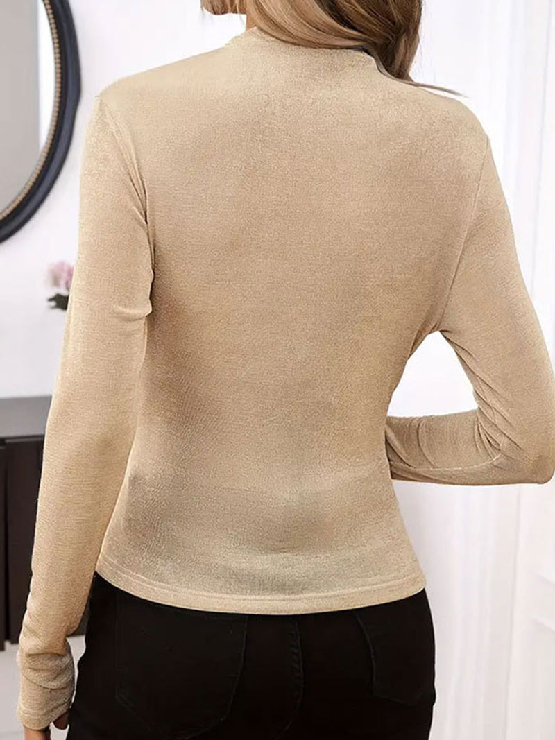 Ruched Long Sleeve Fitted Top