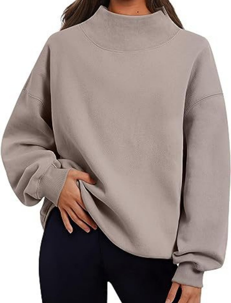 Mock Neck Oversized Pullover